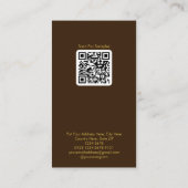 Boeket rode rozen op Classy donkerbruine QR-code Visitekaartje (Achterkant)