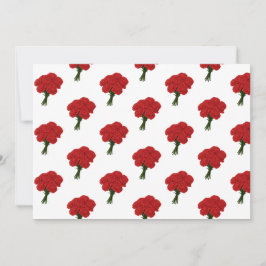 Boeket Rood Anjers – Elegante Romantische Kunst Kaart