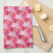 Boeket Roos keukenhanddoek (Quarter Fold)