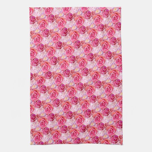 Boeket Roos keukenhanddoek (Verticaal)