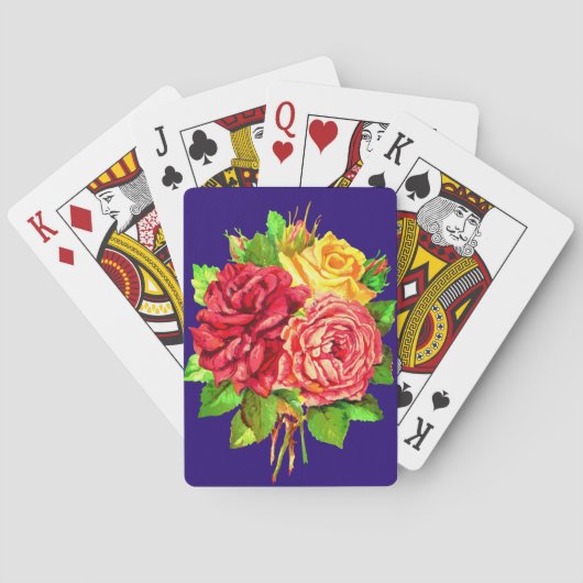 Boeket Roos speelkaarten (Achterkant)