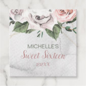 boeket Roos Sweet Sixteen Bedankjes Labels (Voorkant)