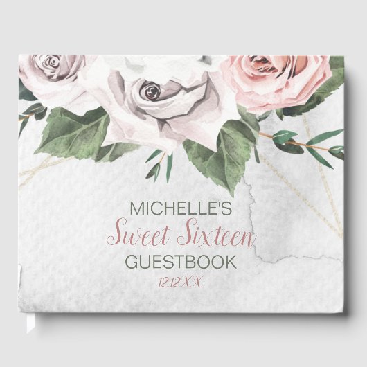  boeket Roos Sweet Sixteen Gastenboek (Voorkant)