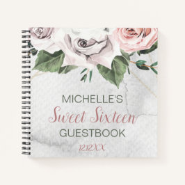  boeket Roos Sweet Sixteen Gastenboek Notitieboek