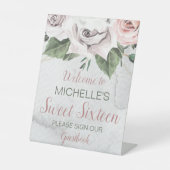 boeket Roos Sweet Sixteen Reclamebord Met Voetstuk (Voorkant)