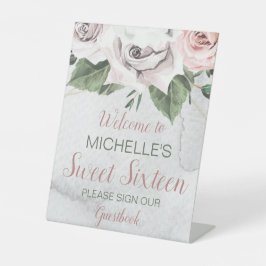  boeket Roos Sweet Sixteen Reclamebord Met Voetstuk