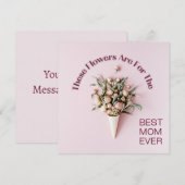 Boeket roze gepersonaliseerde Moederdag groet Kaart (Voorkant / Achterkant)