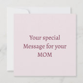 Boeket roze gepersonaliseerde Moederdag groet Kaart (Achterkant)