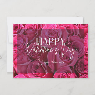 Boeket Roze Rozen Happy Valentijnsdag Kaart