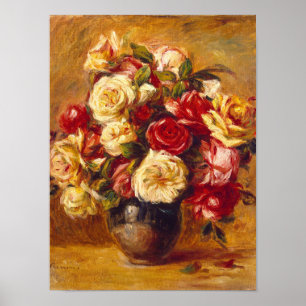 Boeket rozen, Auguste Renoir Poster