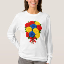 Boeket Rozen Dames T-shirt met Lange Mouwen