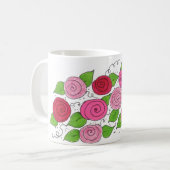 Boeket Rozen Koffiemok (Voorkant links)