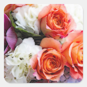 Boeket rozen, orchideeën, hydrangea sticker