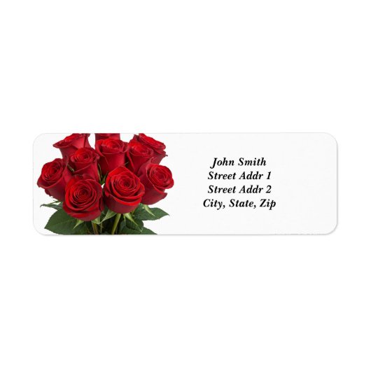 Boeket Rozen Retouradres Label (Voorkant)