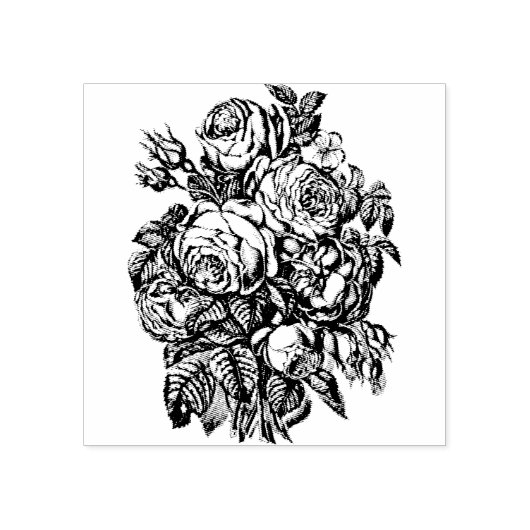 Boeket Rozen | Rubberstempel (Afrduk)