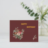 Boeket rozen uitnodiging briefkaart (Staand voorkant)