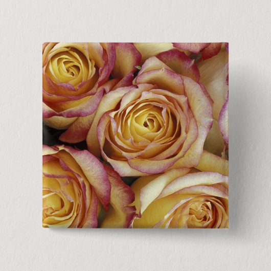 Boeket rozen vierkante button 5,1 cm (Voorkant)
