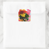 boeket rozen vierkante sticker (Tas)