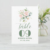 Boeket Tafelnummer Bleke Roze Rozen (Staand voorkant)