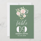 Boeket Tafelnummer met Bleekroze Rozen (Achterkant)