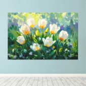 *~* Boeket Tulpen TV2 Stretched Canvas Print (Insitu (Houten vloer))