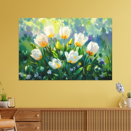 *~* Boeket Tulpen TV2 Stretched Canvas Print (Insitu (Woonkamer))