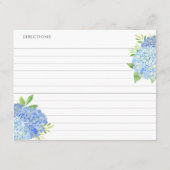 Boeket van Blauwe Hortensia's Botanische Receptkaa Informatiekaartje (Achterkant)