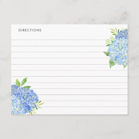 Boeket van Blauwe Hortensia's Botanische Receptkaa Informatiekaartje (Achterkant)