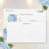 Boeket van Blauwe Hortensia's Botanische Receptkaa Informatiekaartje