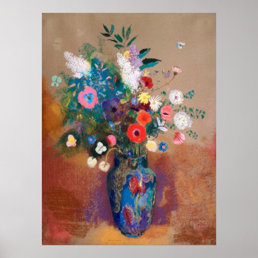 Boeket van bloemen (1900 - 1905) door Odilon Redon Poster (Voorkant)