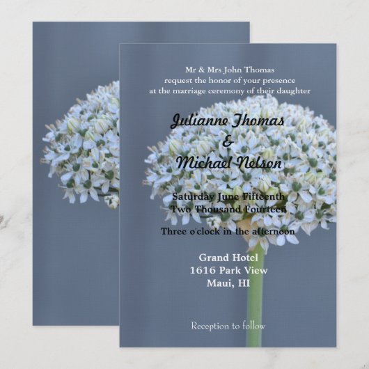 Boeket van bloemen bruiloft kaart (Voorkant / Achterkant)