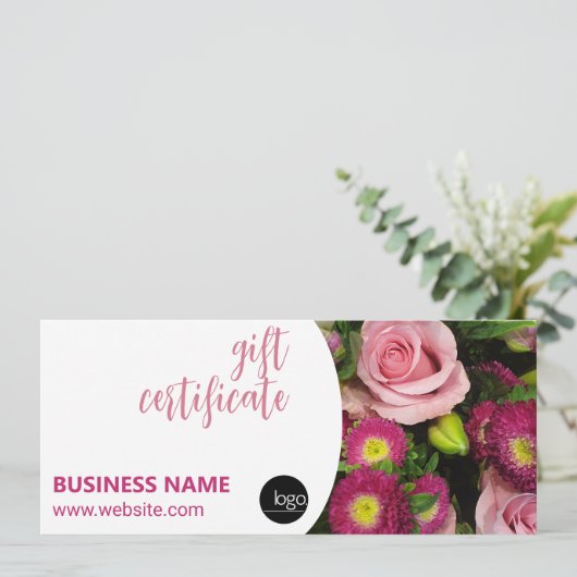 BOEKET VAN BLOEMEN BUSINESS LOGO CADEAUBON (Staand voorkant)