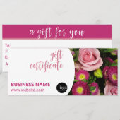 BOEKET VAN BLOEMEN BUSINESS LOGO CADEAUBON (Voorkant / Achterkant)
