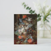 Boeket van bloemen in een landschap briefkaart (Staand voorkant)