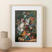 Boeket van bloemen in een urn Jan van Huysum Poster
