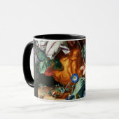 BOEKET VAN BLOEMEN IN EEN URN MOK (Voorkant links)