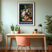 Boeket van bloemen in een urn van Jan van Huysum Poster