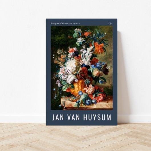 Boeket van bloemen in een urn van Jan van Huysum Poster
