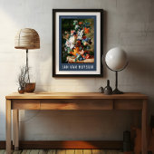 Boeket van bloemen in een urn van Jan van Huysum Poster