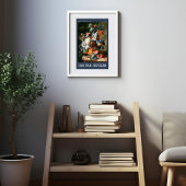 Boeket van bloemen in een urn van Jan van Huysum Poster