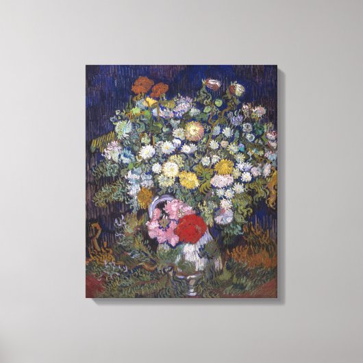 Boeket van bloemen in een vaas | Van Gogh | Canvas Afdruk (Voorkant)