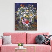 Boeket van bloemen in een vaas | Van Gogh | Canvas Afdruk (Insitu (Woonkamer))