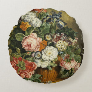 boeket van bloemen rond kussen