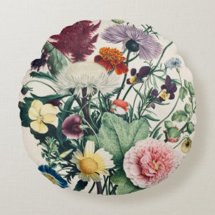 boeket van bloemen rond kussen