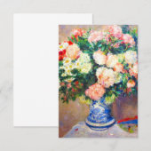 Boeket van Chrysanten en een Japanse Fan Bedankkaart (Voorkant / Achterkant)