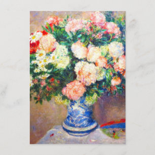 Boeket van Chrysanten en een Japanse Fan Informatiekaartje