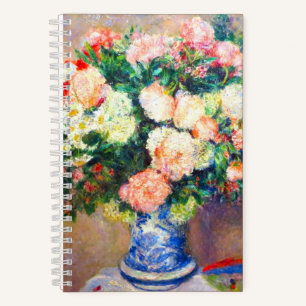 Boeket van Chrysanten en een Japanse Fan Notitieboek