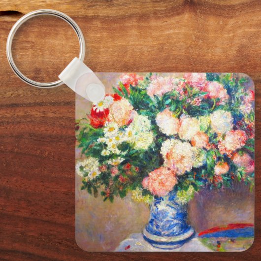 Boeket van Chrysanten en een Japanse Fan Sleutelhanger (Voorkant)