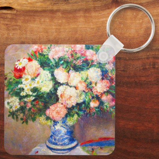 Boeket van Chrysanten en een Japanse Fan Sleutelhanger (Achterkant)