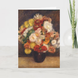 Boeket van Chrysanten Renoir Kaart